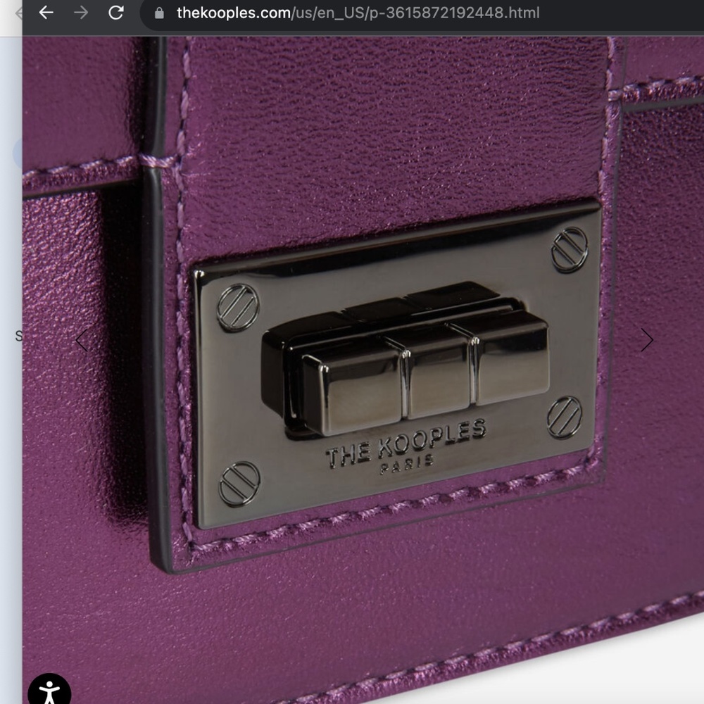 Small Purple  Leather Clutch Bag from The Kooples - Picture 7 of 9